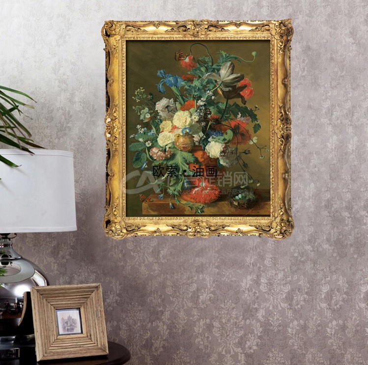 厂家直销瓶怒放花欧式静物花瓶写实油画客厅油画纯手绘- Buy Product on